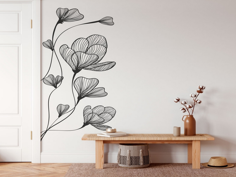 Adesivos decorativos aplicados em uma parede